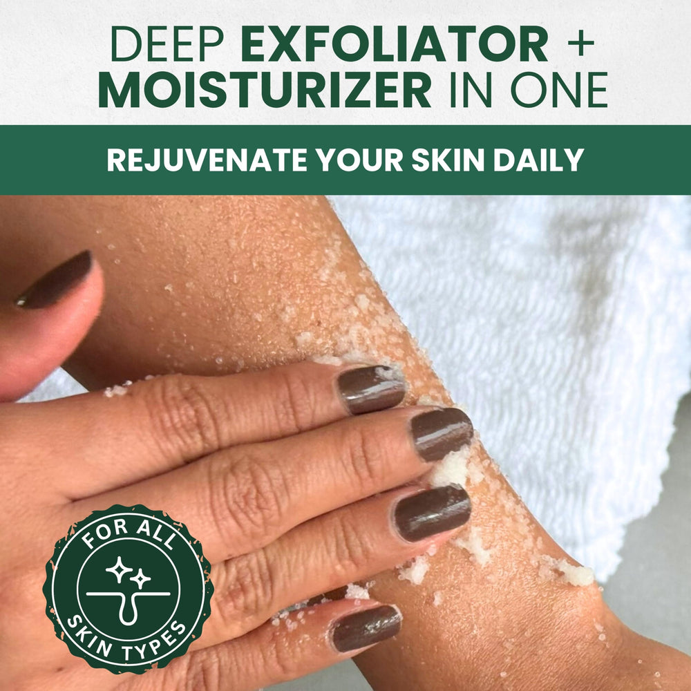 Kesmedik Pure Tea Tree Oil Scrub body application during shower for smooth skin