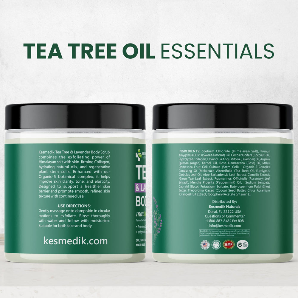Kesmedik Pure Tea Tree Oil Scrub shower ritual for refreshed skin