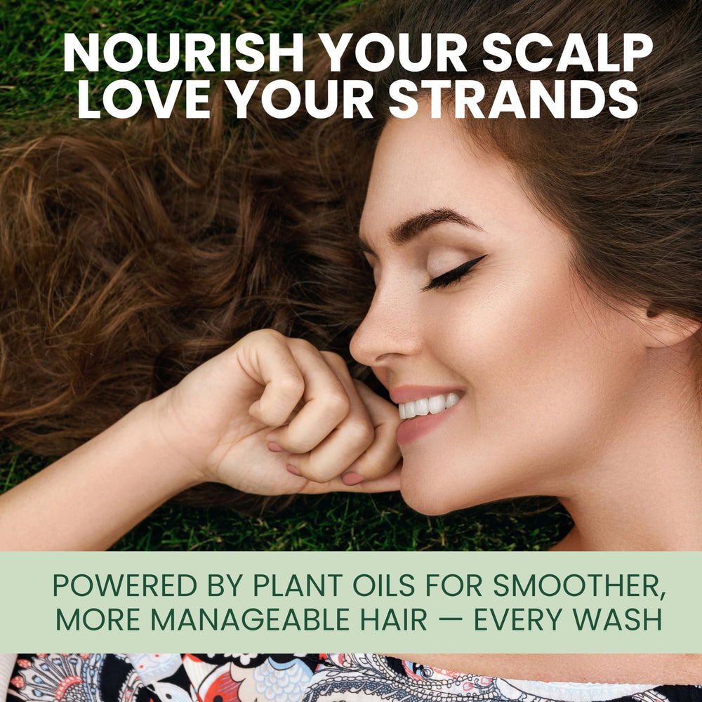 KESMEDIK conditioner product shot with fresh plants signals gentle daily care.