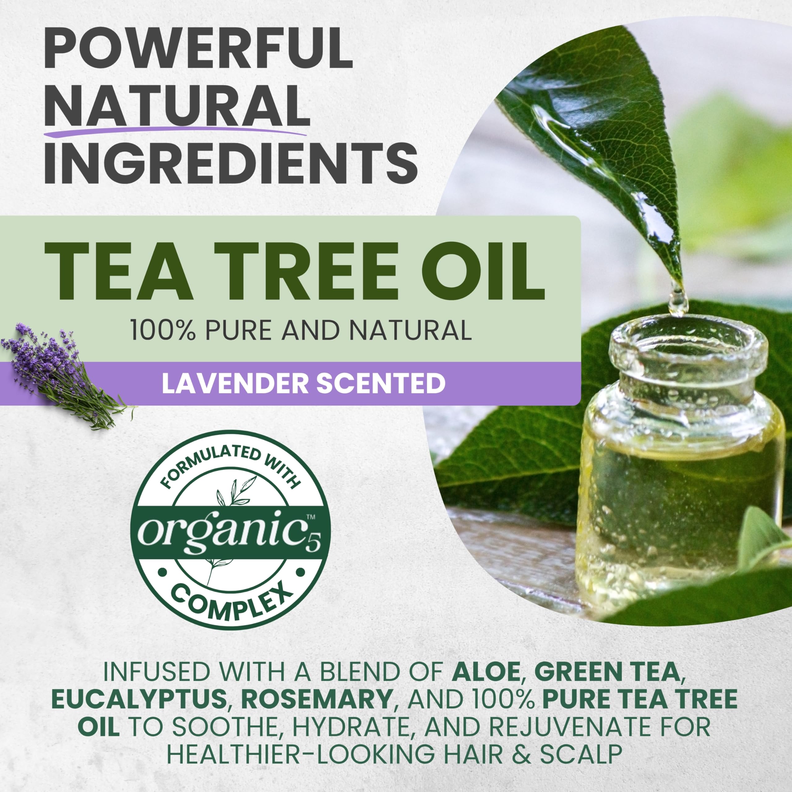 KESMEDIK Tea Tree Lavender Shampoo lather closeup highlighting rich cleansing foam.
