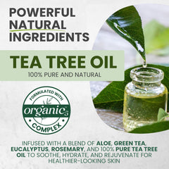 KESMEDIK Tea Tree Oil Soap ingredients closeup with tea tree and peppermint
