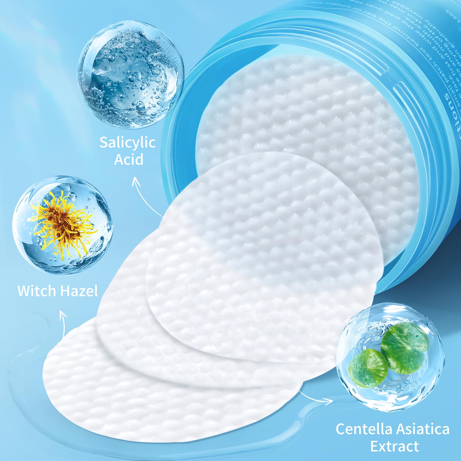 Kestper Salicylic Acid Pads closeup texture emphasizing gentle exfoliation for smoother skin.
