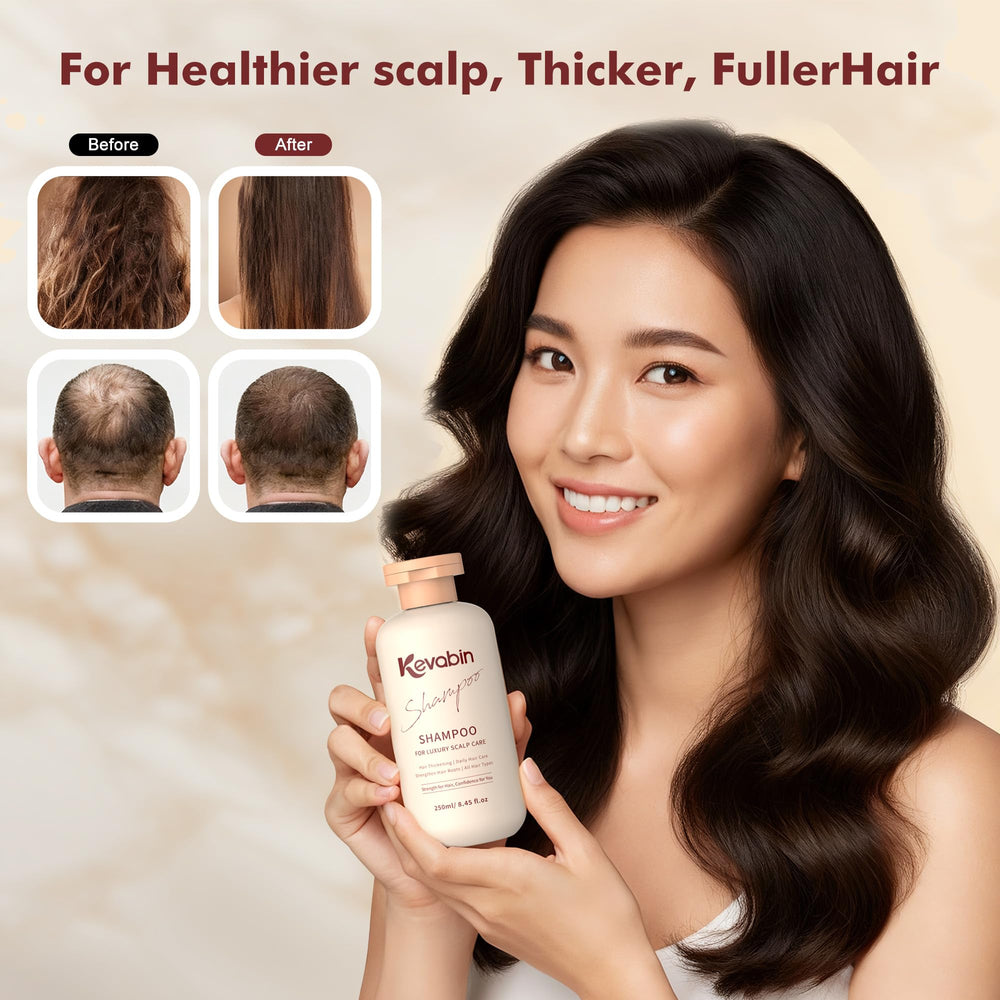 Kevabin shampoo with ginger, rosemary, caffeine and ginseng close-up