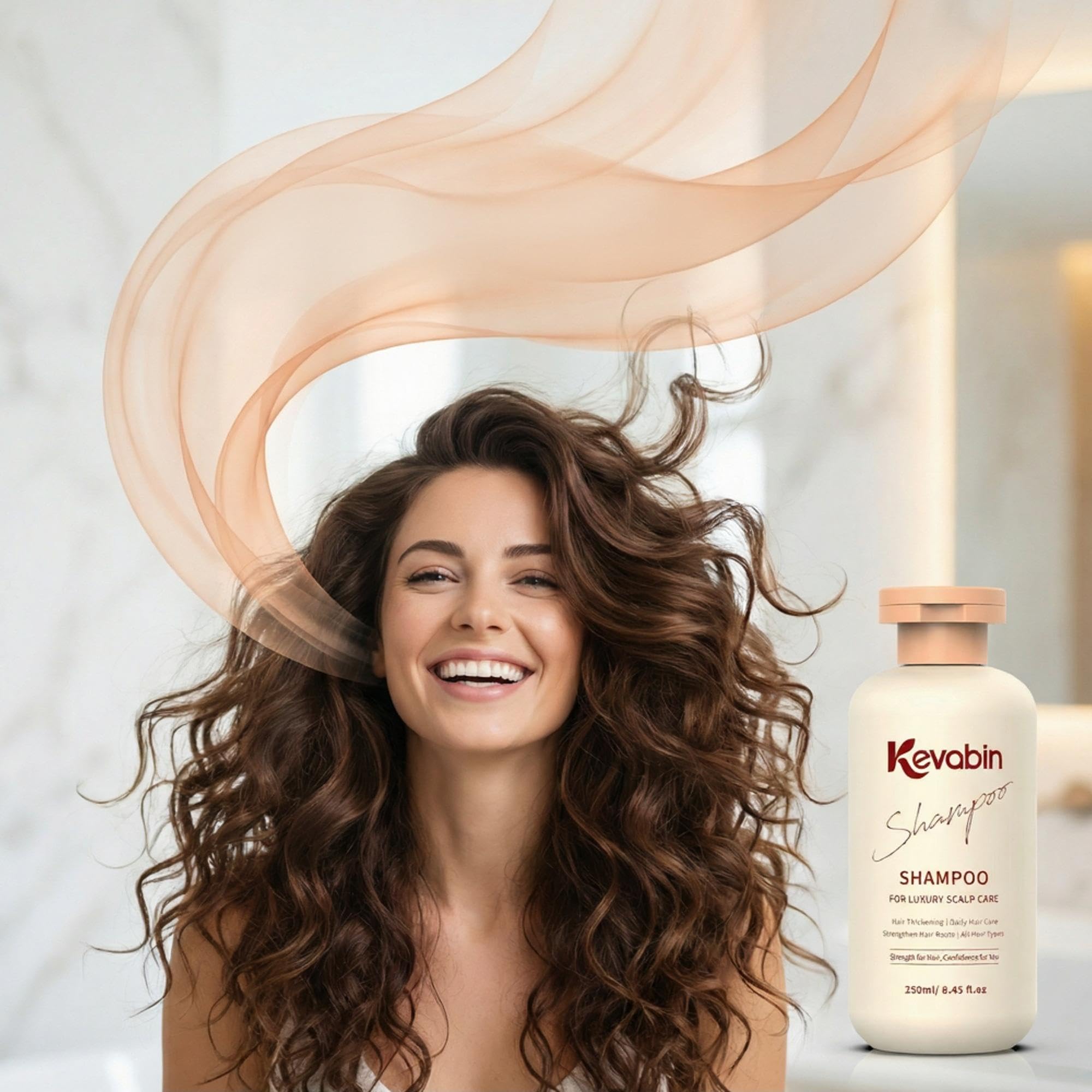Kevabin shampoo scalp care close-up showing revitalizing formula