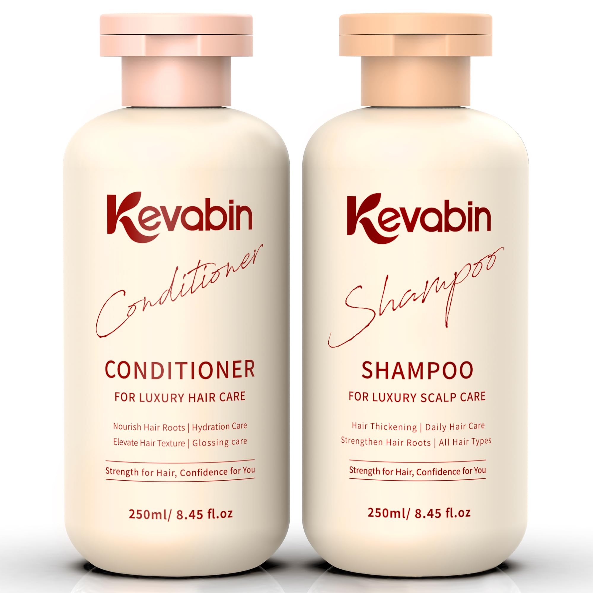 Kevabin rosemary shampoo bottle front for thinning hair support.