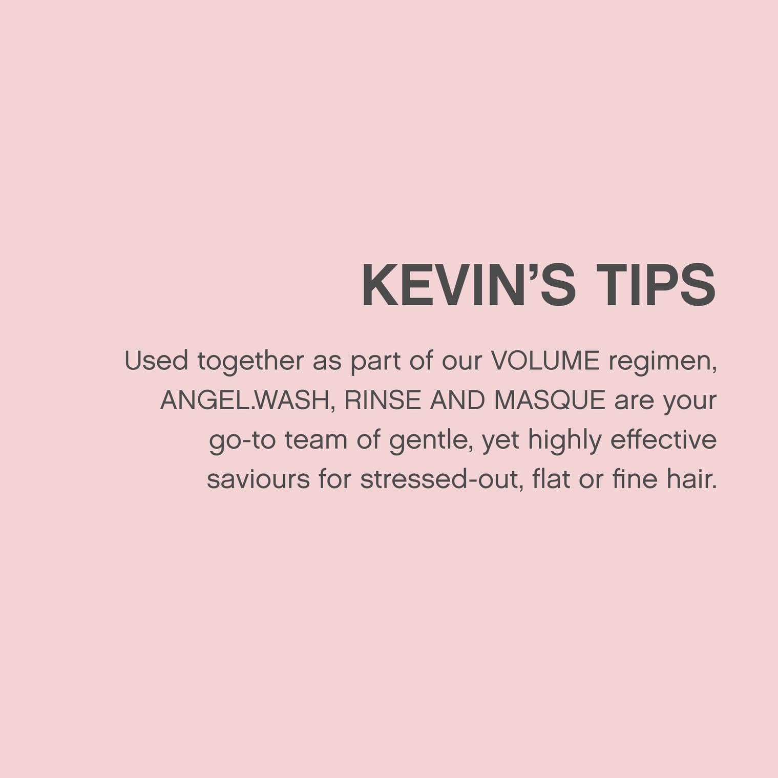 Kevin Murphy Angel.Wash and Angel.Rinse duo-pack shot for easy volume routine.
