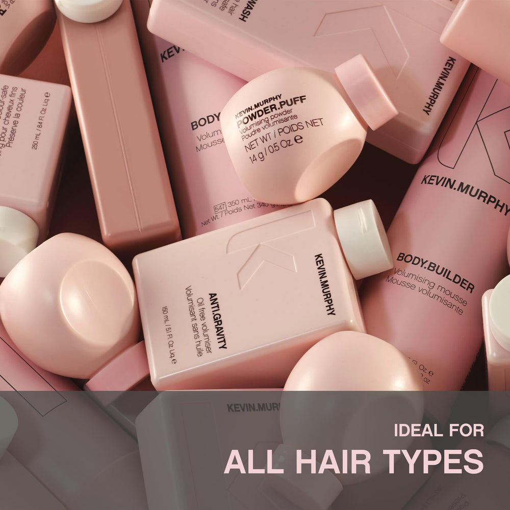 Packaging box for KEVIN.MURPHY ANTI.GRAVITY highlighting cruelty-free claim