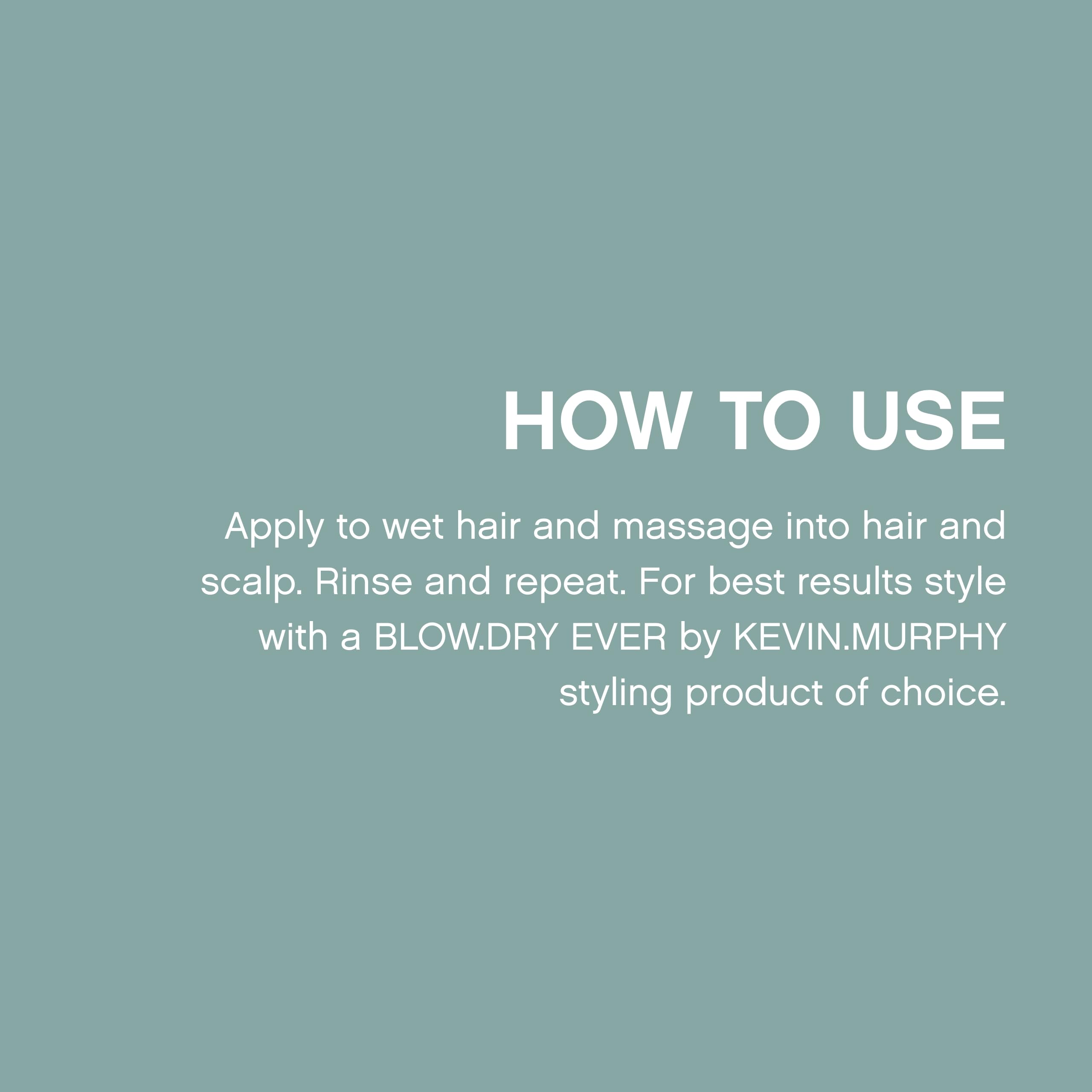 KEVIN.MURPHY BLOW.DRY WASH heat protection scene demonstrates styling support