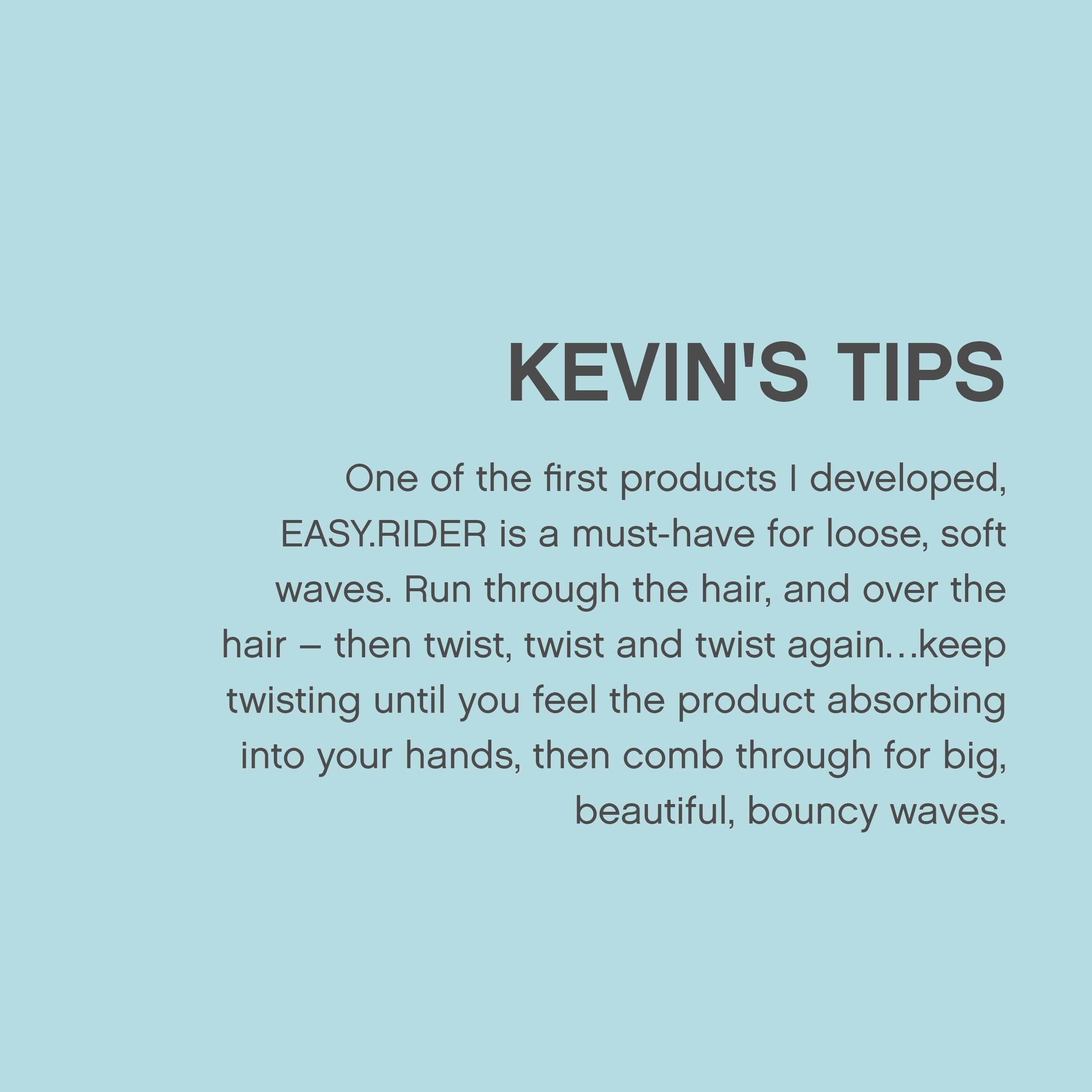 KEVIN.MURPHY EASY.RIDER anti frizz cream works on damp or dry hair.