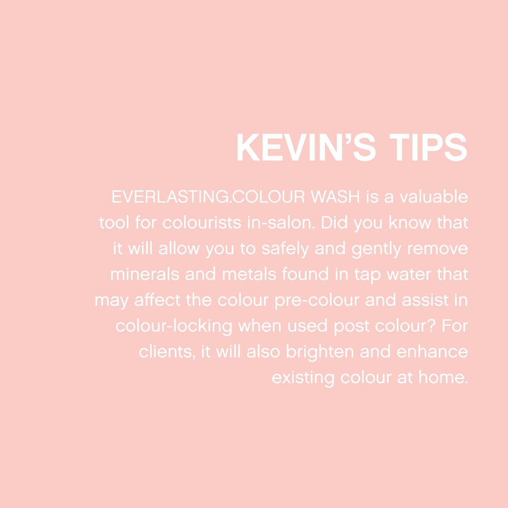 Kevin.Murphy Everlasting Colour Wash bottle highlights mineral protection feature.