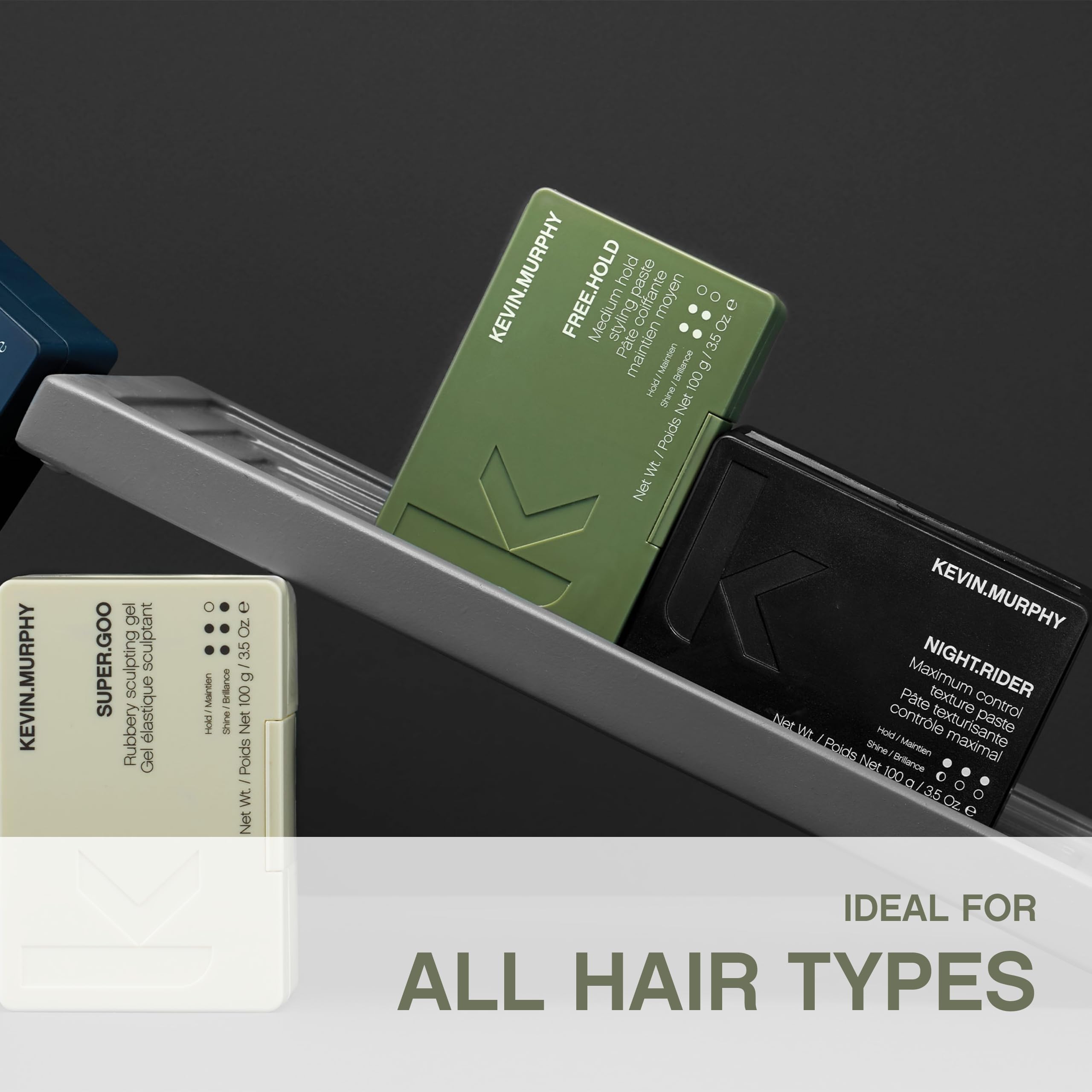 KEVIN.MURPHY FREE.HOLD natural shine finish for everyday styles.