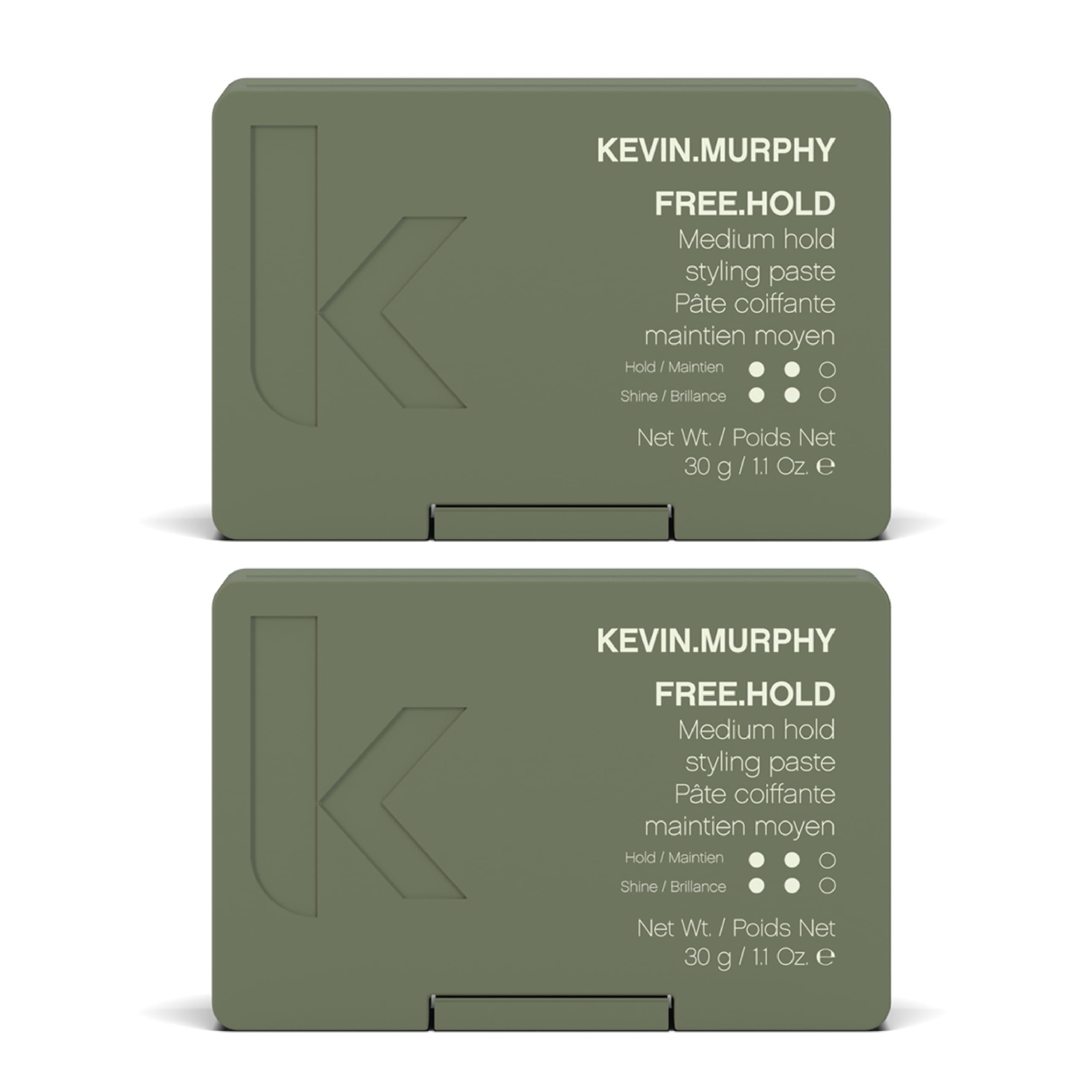KEVIN.MURPHY FREE.HOLD pack of 2 front view, ideal compact styling for all hair types.