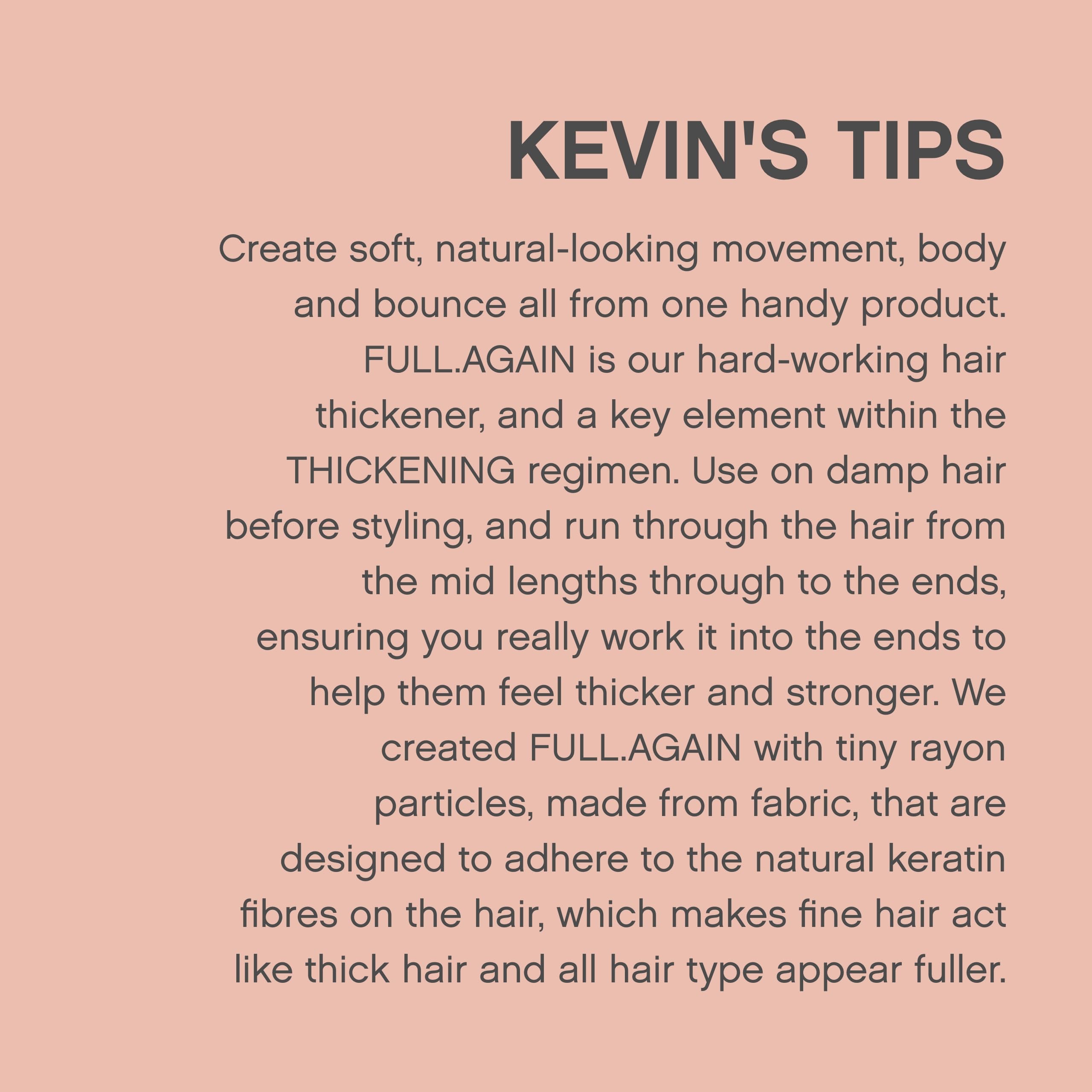 KEVIN.MURPHY FULL.AGAIN packaging highlights sulfate-free formula.