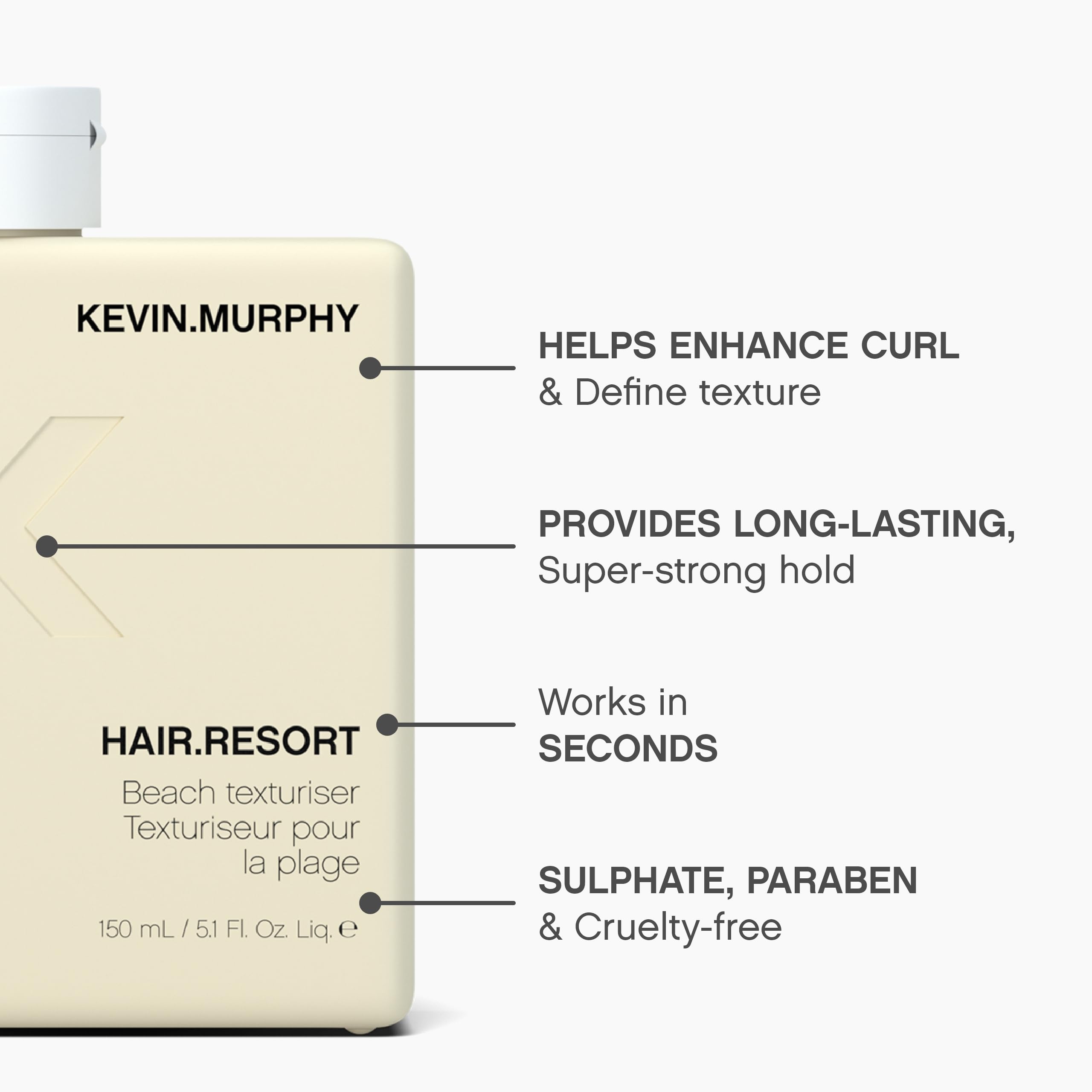 Kevin.Murphy Hair.RESORT features grapefruit extract for nourishing styling.
