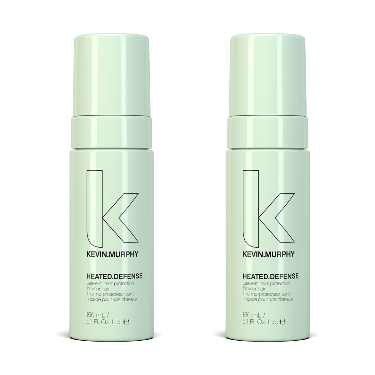 KEVIN.MURPHY Heated.Defense foam dispensing for lightweight heat protection on all hair types.