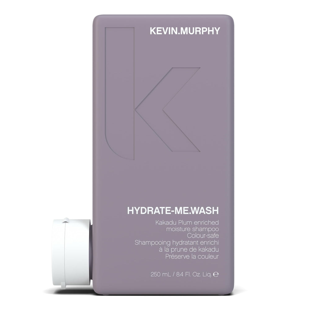 Kevin.Murphy Hydrate-Me-Wash bottle closeup showing nourishing formula for dry hair.