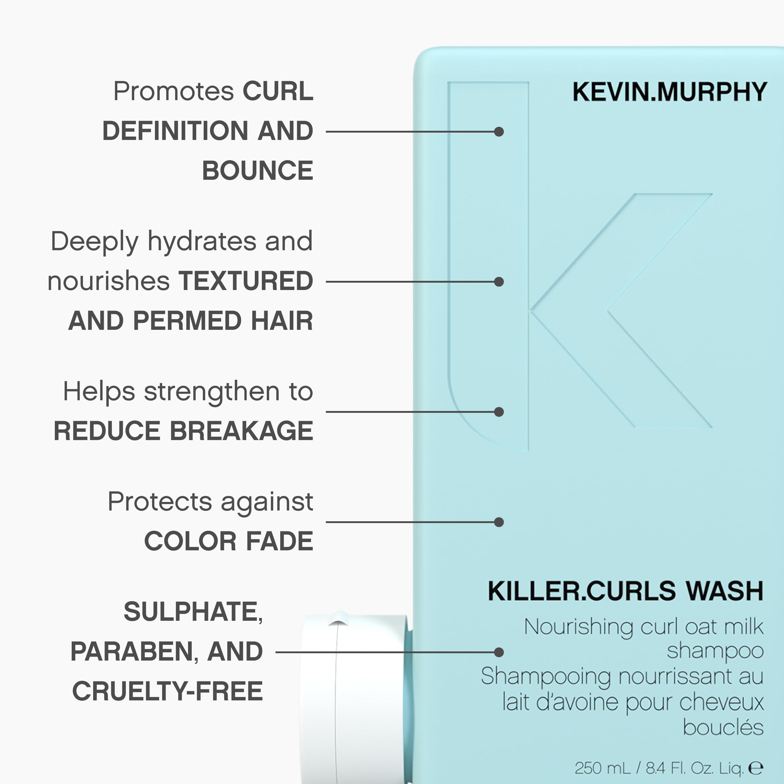 Kevin Murphy Killer.Curls Wash curly hair image shows defined bouncy curls after wash
