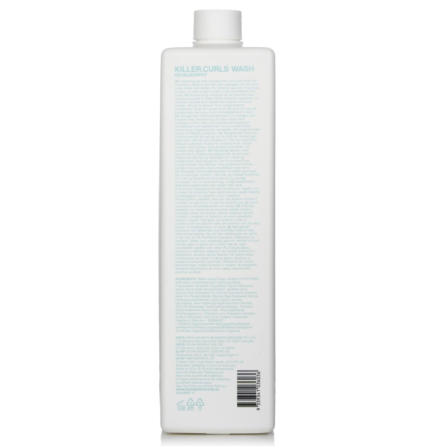 Kevin.Murphy Killer.Curls Wash foam lather reveals rich hydration for waves.