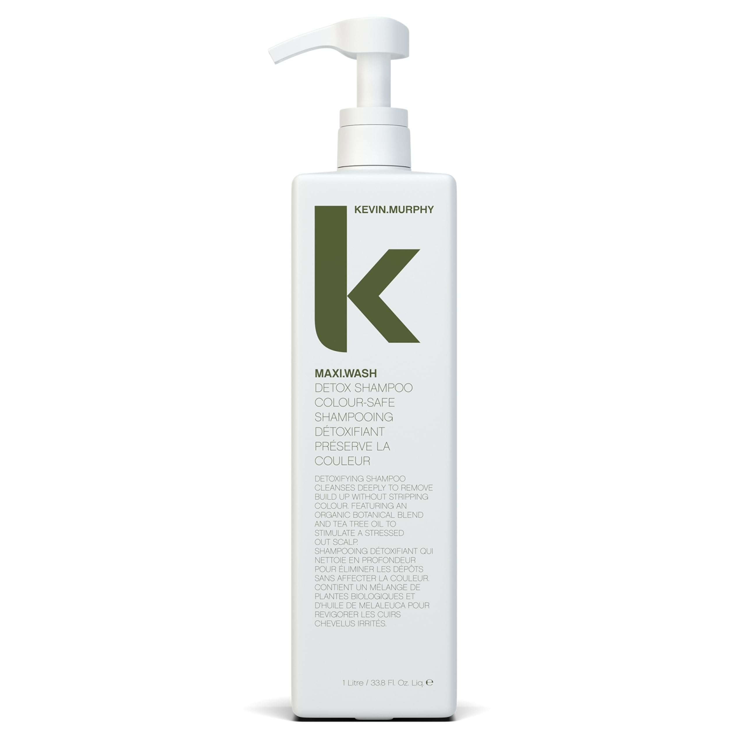 Kevin.Murphy Maxi.Wash detox bottle promoting a deep cleanse for buildup-prone hair