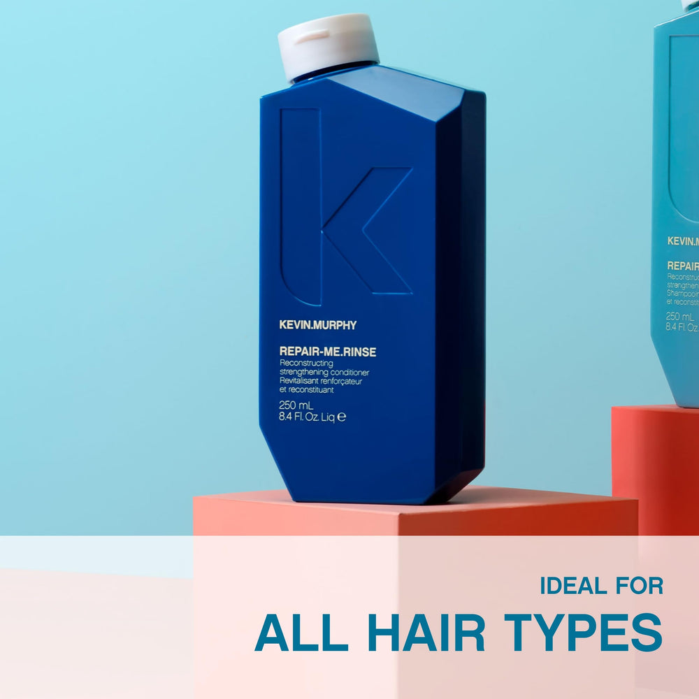 KEVIN.MURPHY REPAIR-ME.RINSE protein-enriched formula supports stronger-feeling hair.