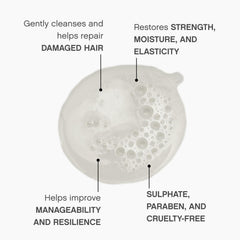 Hair after washing with REPAIR-ME.WASH looks hydrated and smooth.