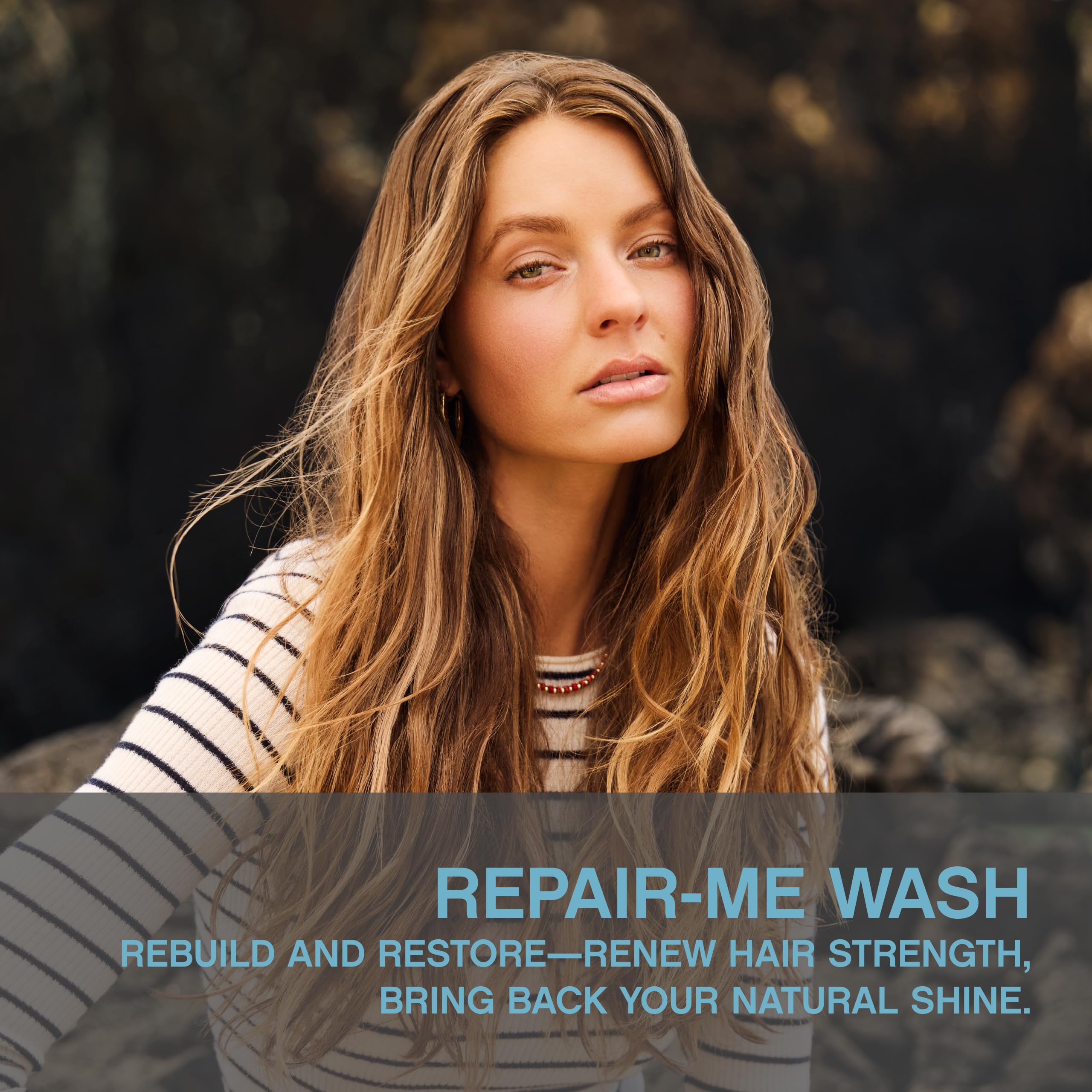 Close-up of REPAIR-ME.WASH label highlighting sulfate-free care.