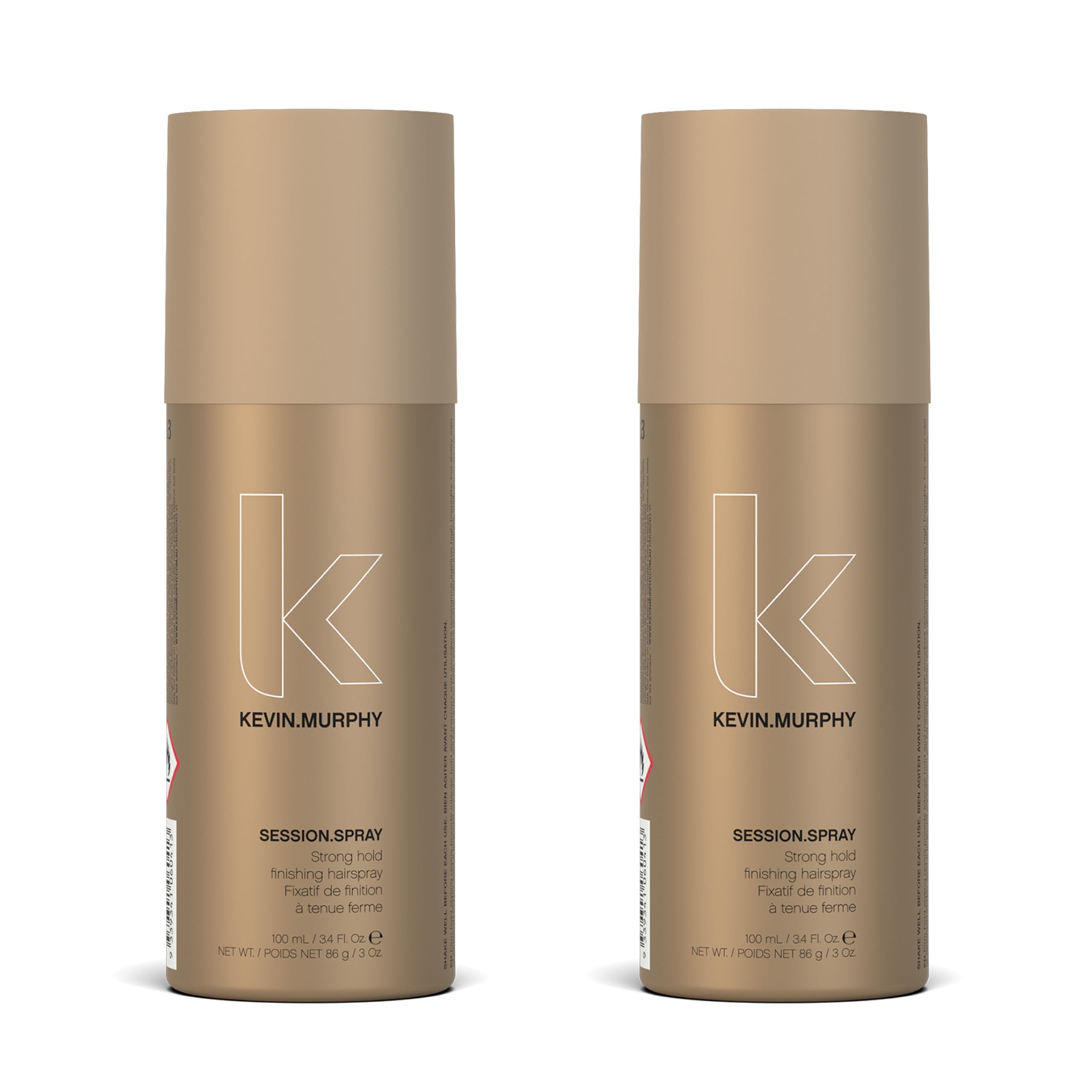 KEVIN.MURPHY SESSION.SPRAY bottle close-up showing strong hold for all hair types