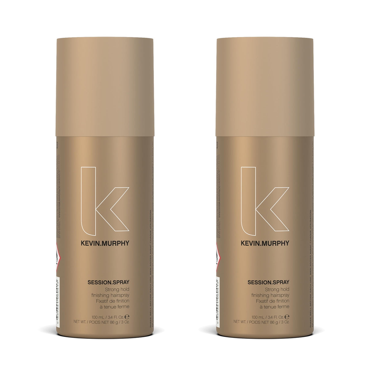 KEVIN.MURPHY SESSION.SPRAY bottle close-up showing strong hold for all hair types