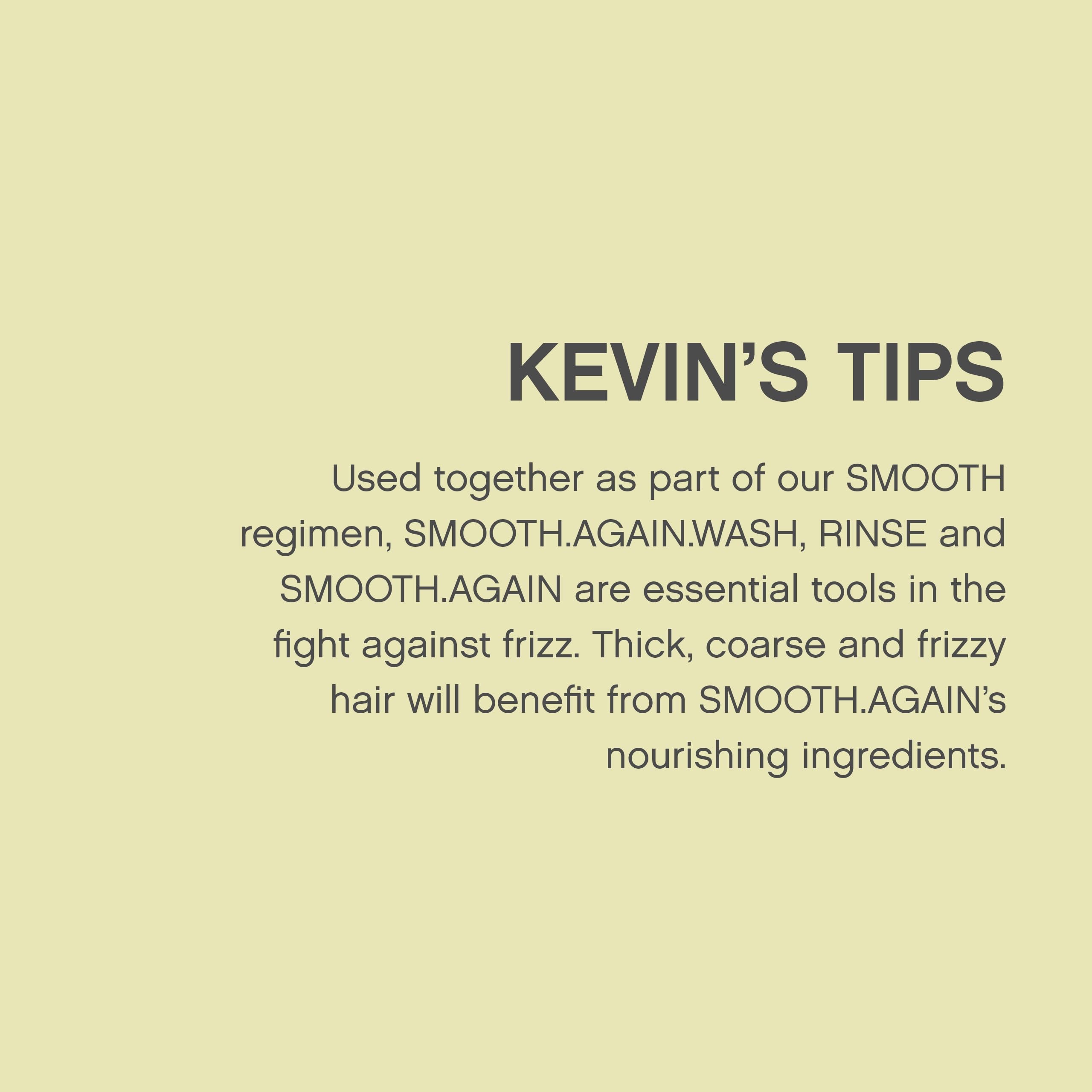Kevin.MURPHY Smooth.Again hand application shot emphasizing leave-in hydration.