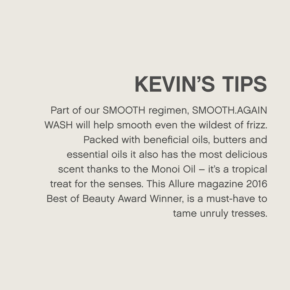 Sleek, frizz-free hair after using Kevin.MURPHY Smooth.Again Wash.