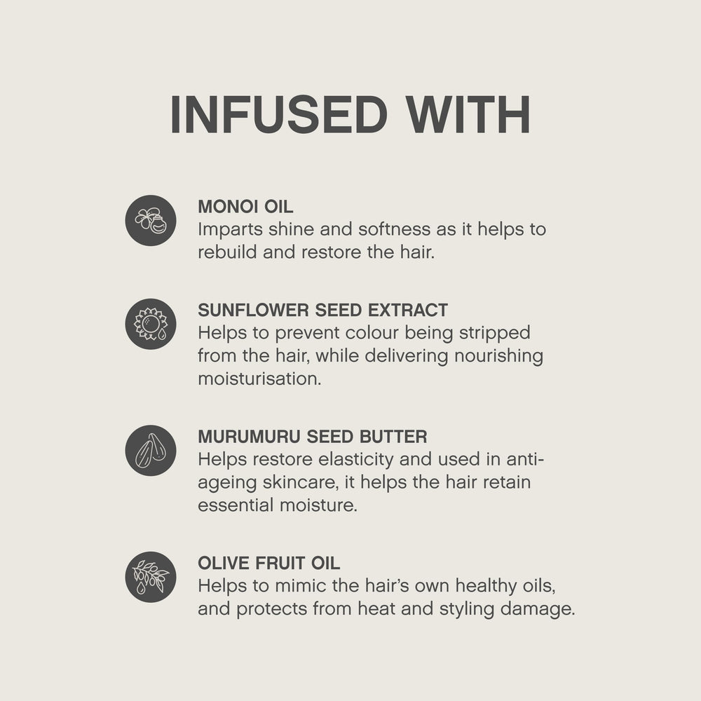 Monoi Oil ingredient close-up with Kevin.MURPHY branding for shine.