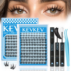 KevKev Fairy Lash Clusters Kit with invisible band for natural lift