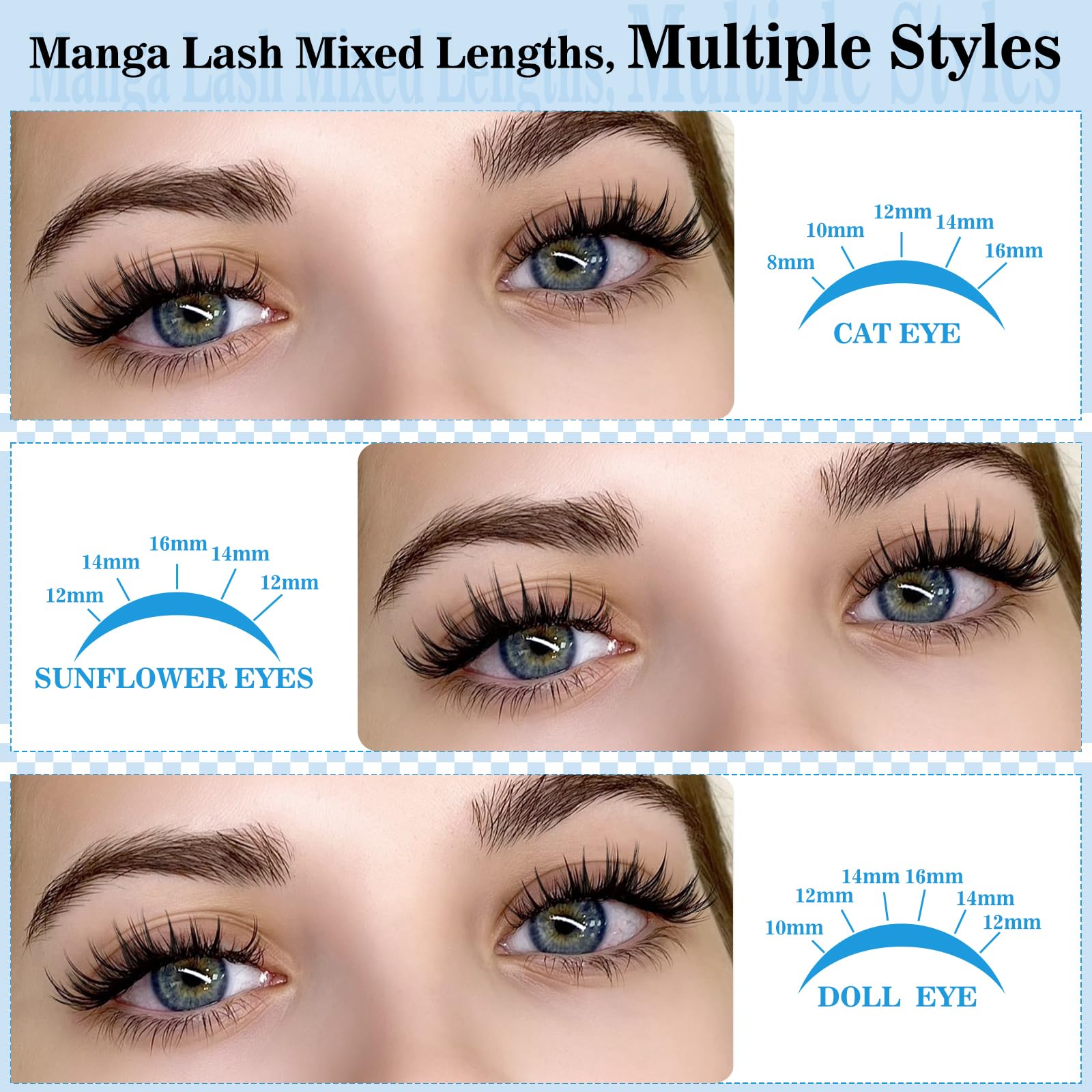 KevKev invisible band lash clusters for lightweight wear