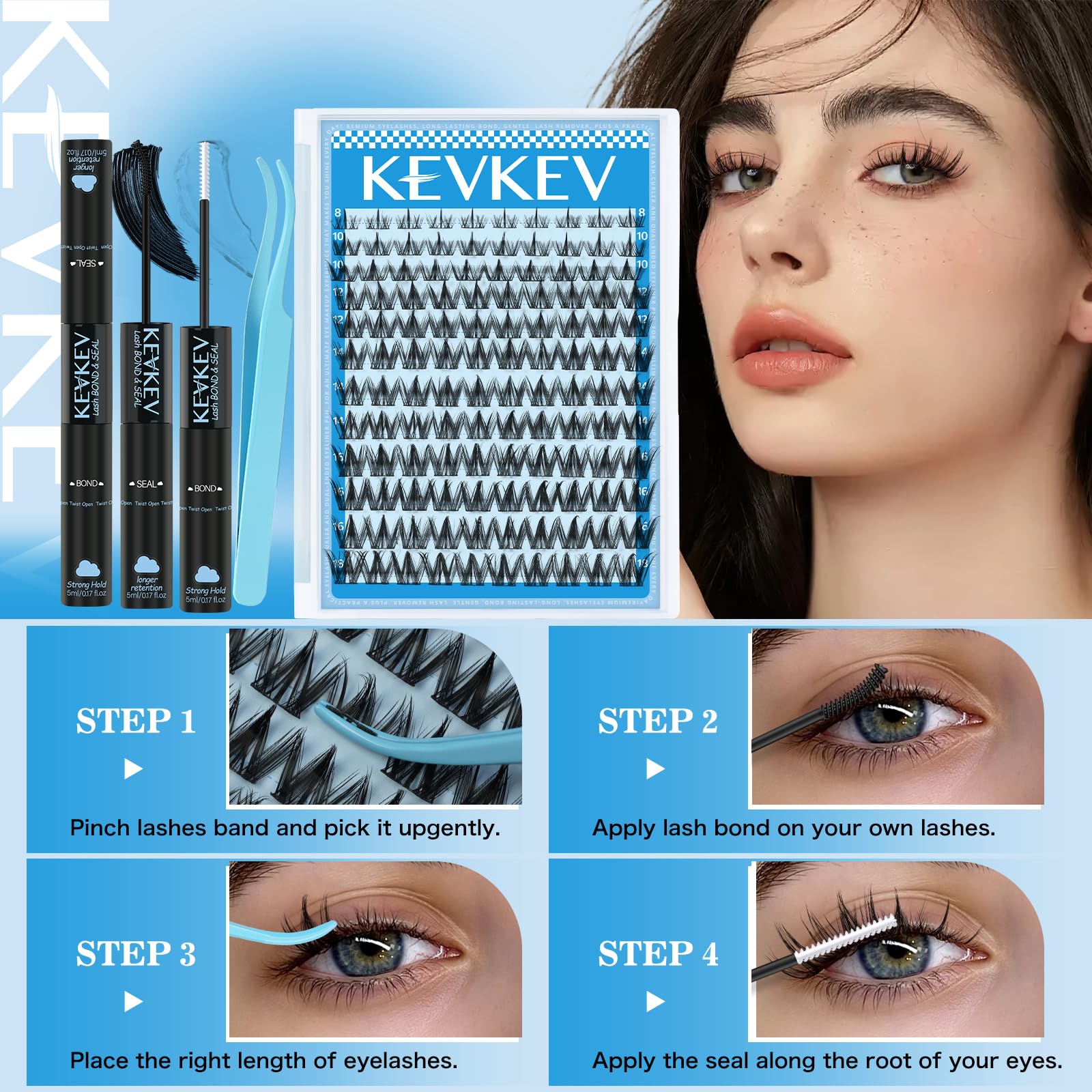 KevKev professional lash tweezers for precise placement