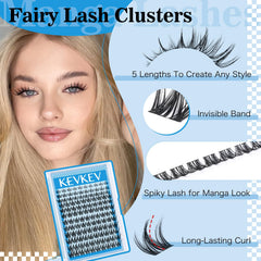 KevKev spiky lash clusters with bond and seal for definition