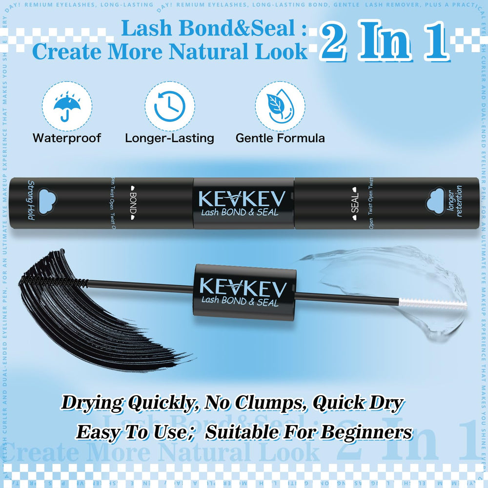KevKev waterproof adhesive helps secure lashes through daily activities.