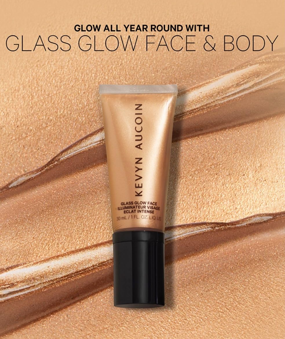 Kevyn Aucoin Glass Glow Face Prism Rose on cheekbones for dewy highlight