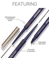 Swatches show rich black Kohl color on skin with matte finish.