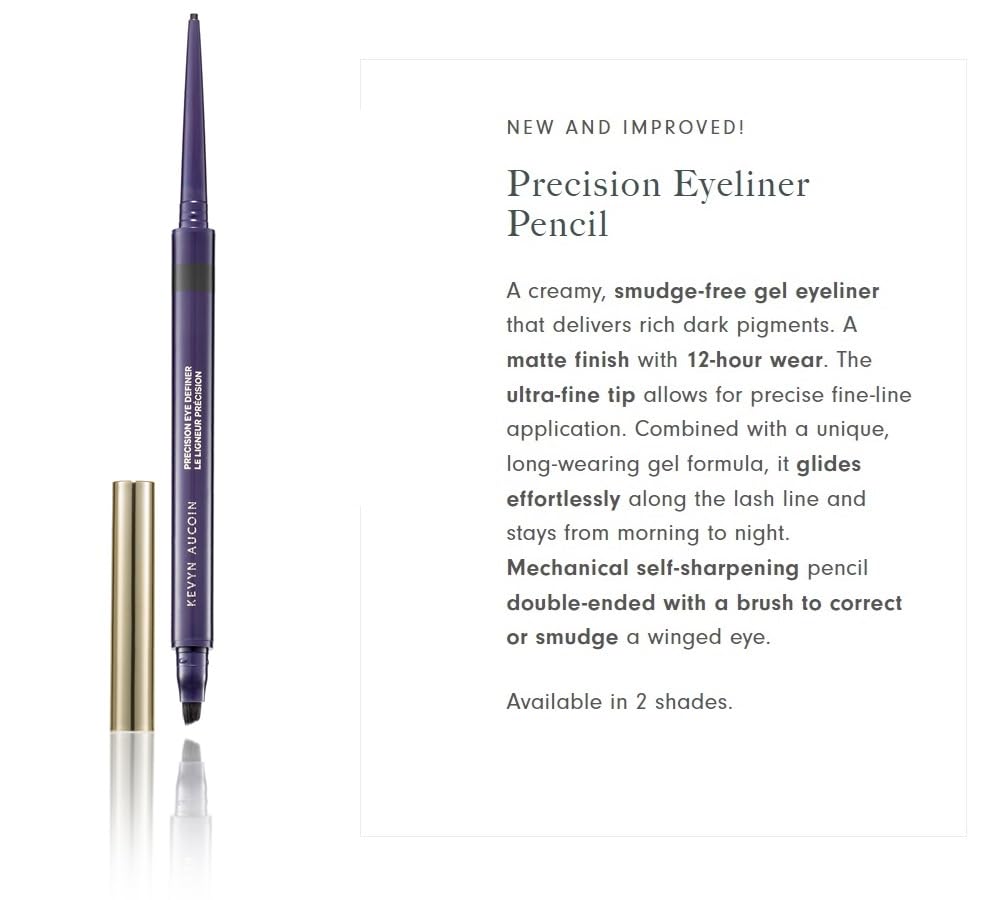 Kevyn Aucoin Precision Eye Definer mechanical pencil with self-sharpening design for consistent draws.