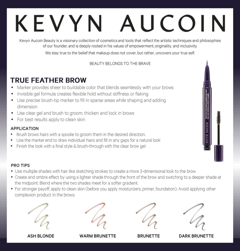 Kevyn Aucoin tool demonstrates ultra-fine brush tip for subtle, realistic strokes