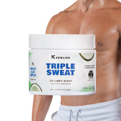 Kewlioo Triple Sweat Cream Coconut application for pre-workout warmth and focus.