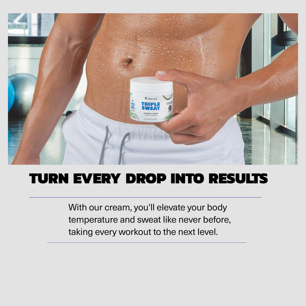 Kewlioo Triple Sweat Cream Coconut in-use during training indicating perspiration potential.