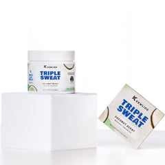 Kewlioo Triple Sweat Cream Coconut massage on skin showing skin-friendly formula.