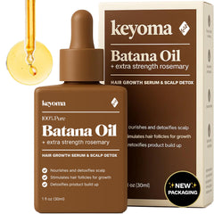 Keyoma Batana Oil with Rosemary bottle ready for nourishing scalp care and silky hair.