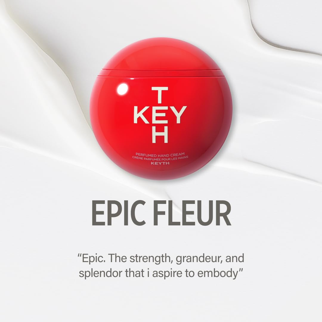 KEYTH Epic Fleur texture swatch reveals creamy consistency for quick hydration.
