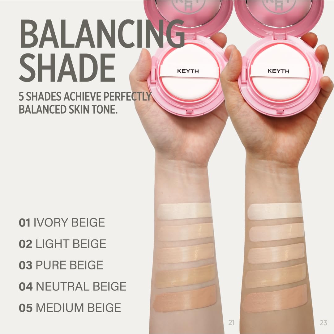 Keyth Pink Magnet Cushion Glow Film Complex feature highlights radiance.