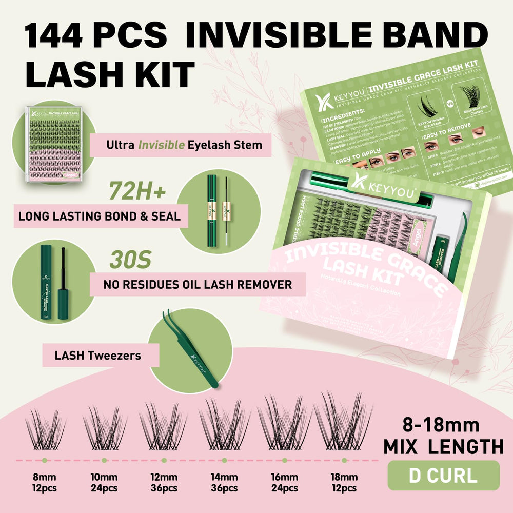 KEYYOU Angel lash clusters with D curl for full sets.