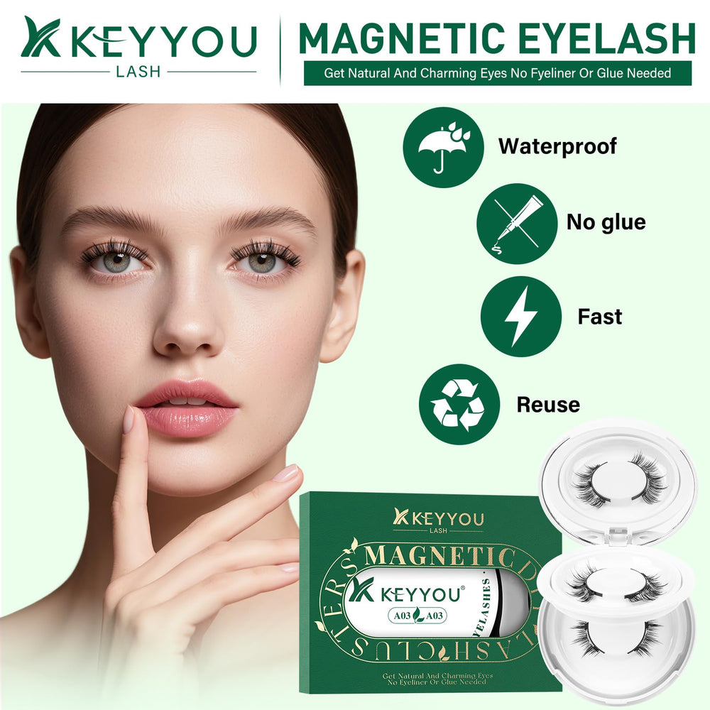 KEYYOU applicator included helps precise placement for flawless magnetic lashes