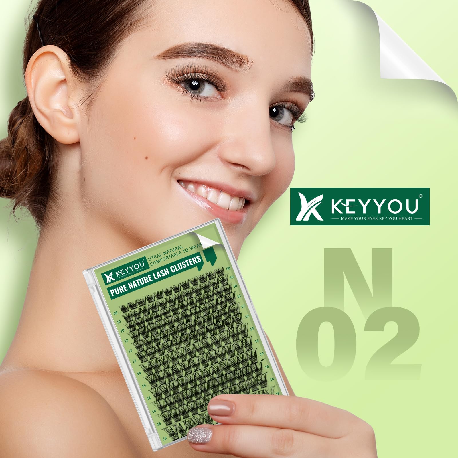 KEYYOU easy-removal reusable clusters ideal for repeated DIY lash days