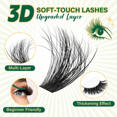 KEYYOU LASH 3D fluffy cluster lashes for natural daily enhancement.